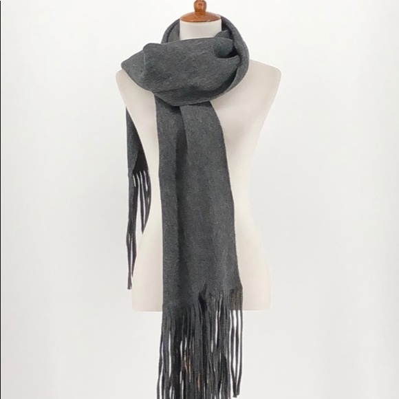 LUCKY BRAND SOLID BRUSHED SCARF DARK GRAY / CHARCOAL NWT - Picture 2 of 7